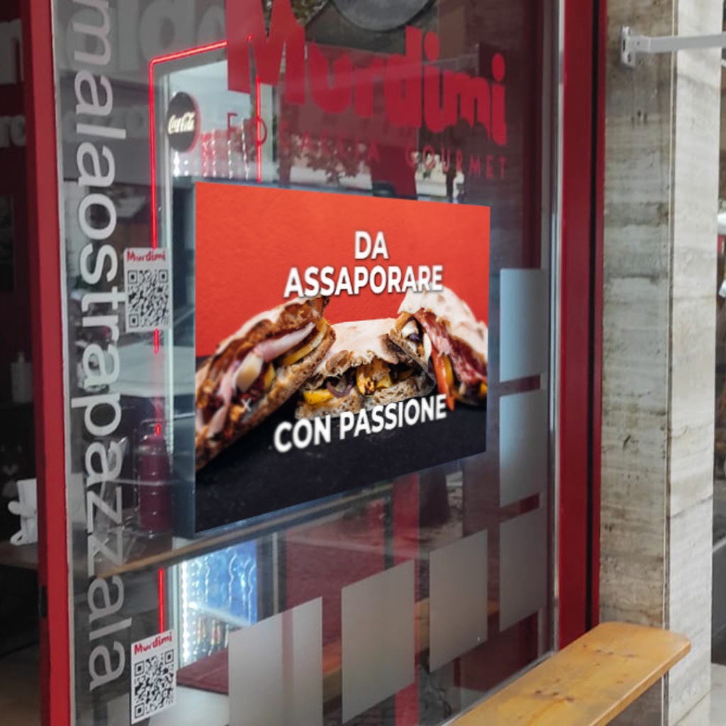 installazione-digital-signage-mordimi-focaccia-gourmet