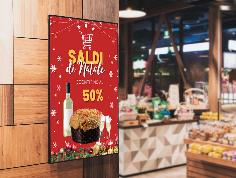 gestire la comunicazione con un monitor digital signage-retail